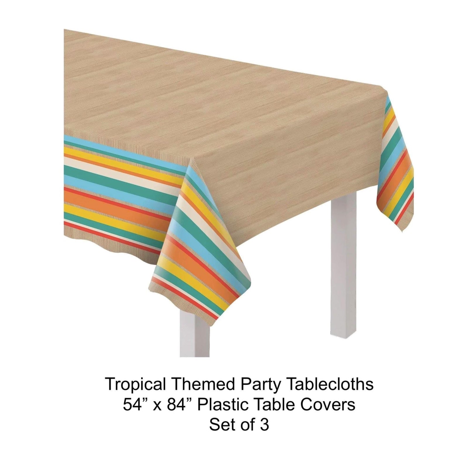 Tropical Party Plastic Table Cover 3ct - Stesha Party