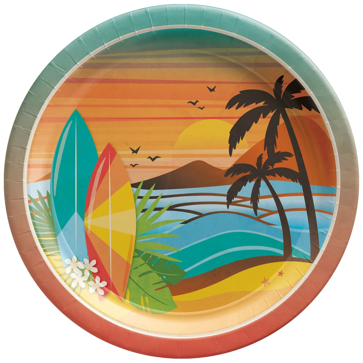 Tropical Surfer Party Cake Plates 8ct - Stesha Party