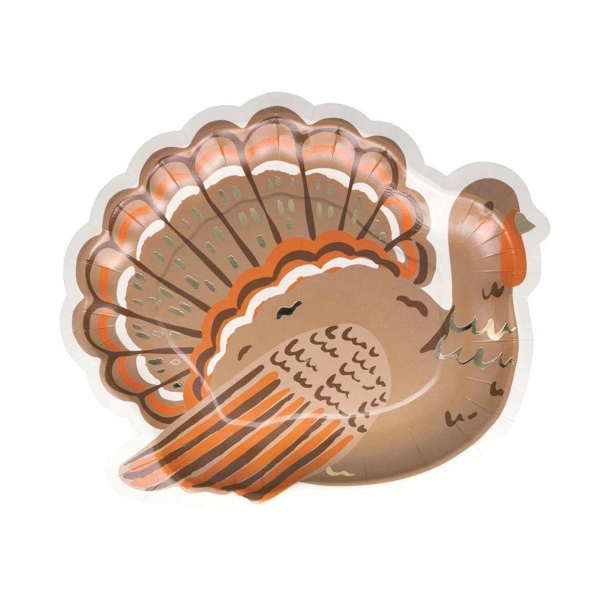 Turkey Shaped Thanksgiving Plates - Stesha Party