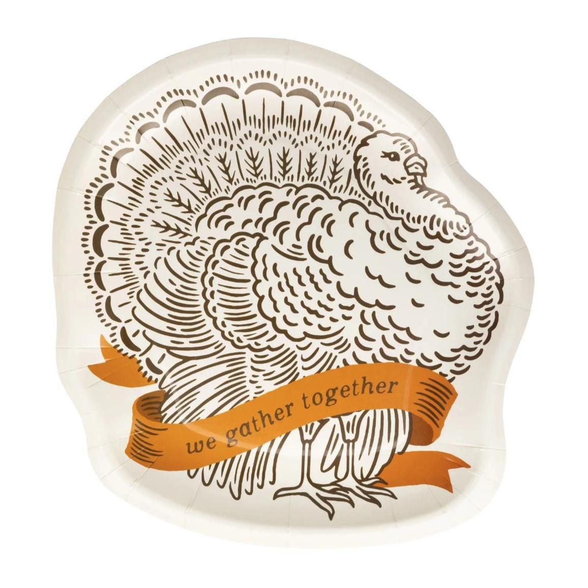 Turkey Shaped Thanksgiving Plates - Stesha Party