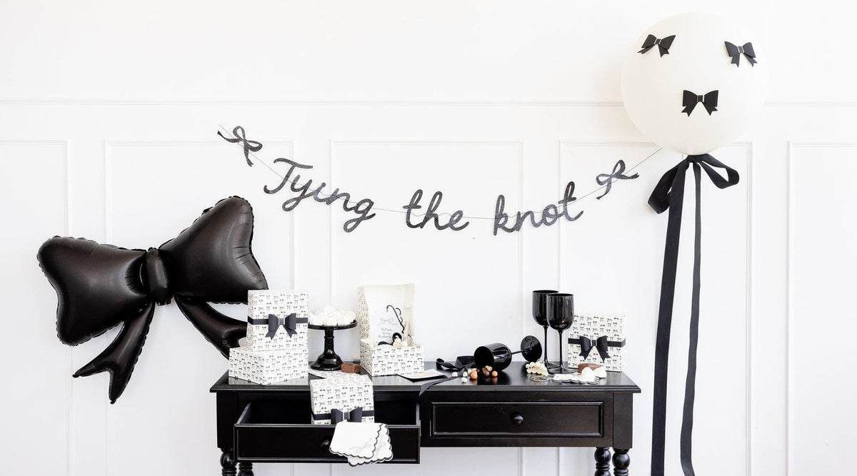 Tying the Knot Glitter Banner - Stesha Party