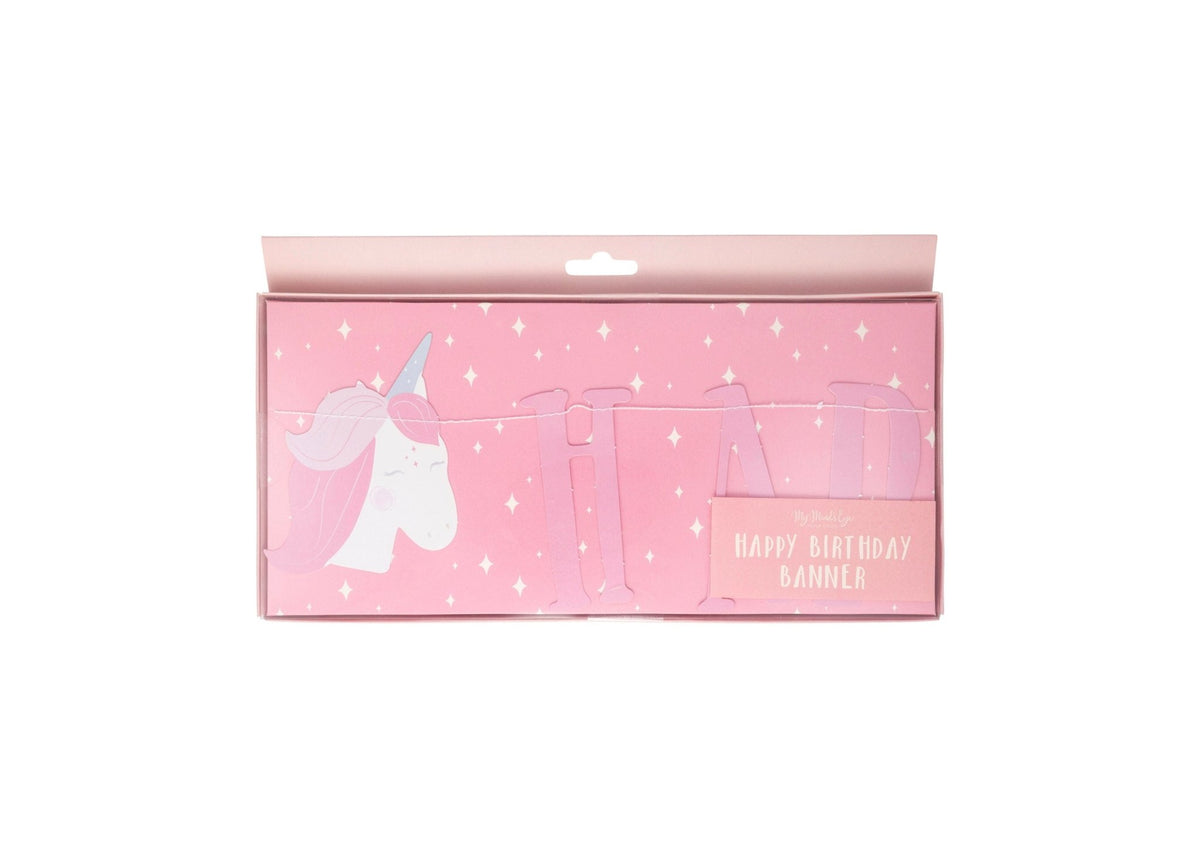 Unicorn Happy Birthday Party Banner - Stesha Party