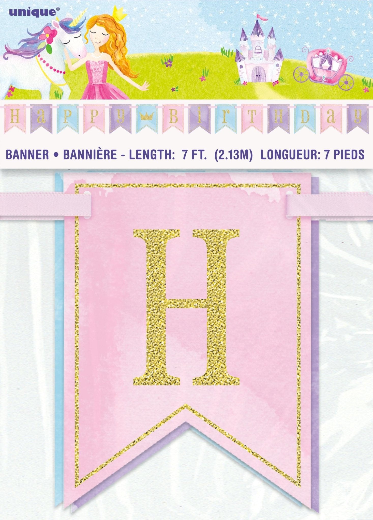 Unicorn Princess Birthday Banner - Stesha Party