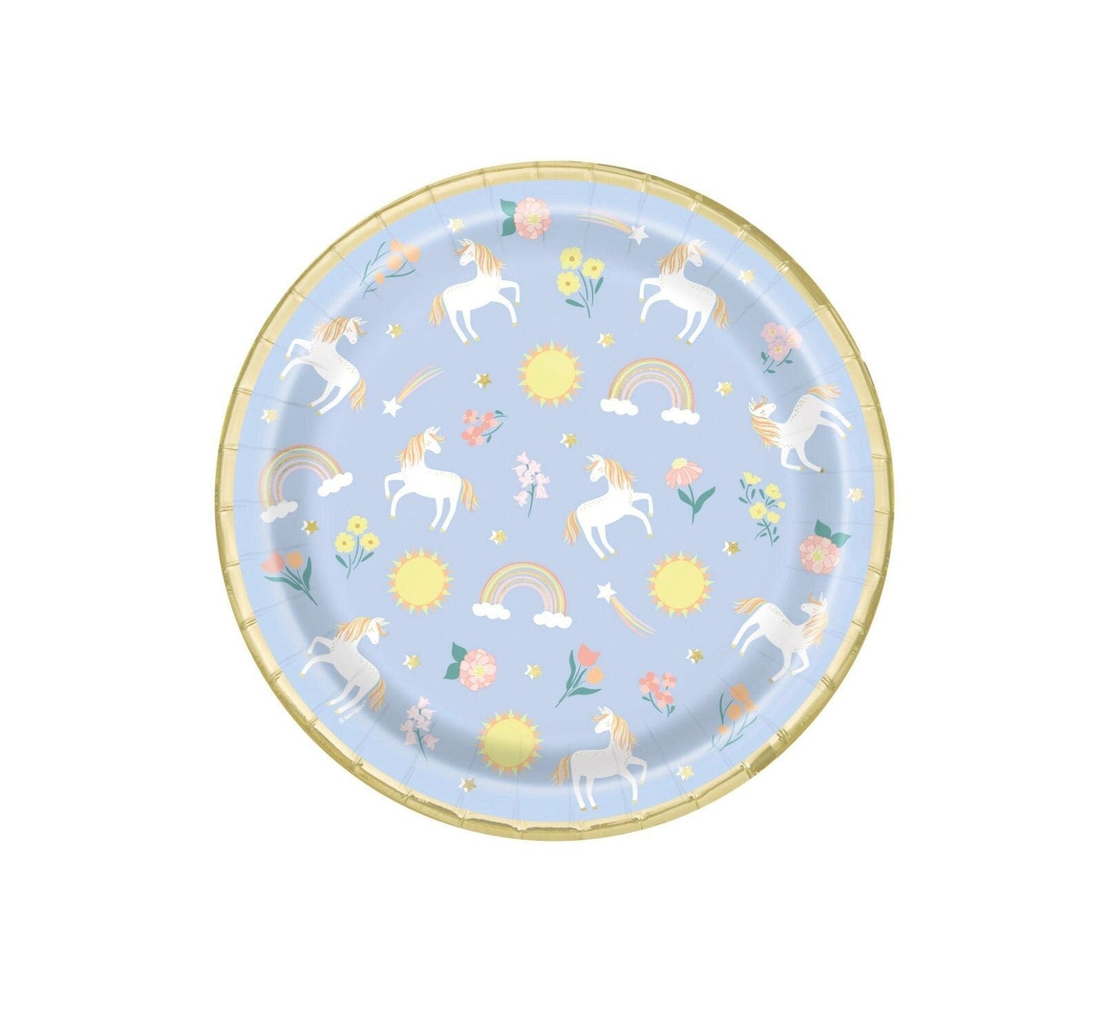 Unicorn & Rainbow Party Plates - Unicorn Birthday Decorations, Magical Party, Mythical Unicorn Party Supplies, Paper Birthday Plates - Stesha Party