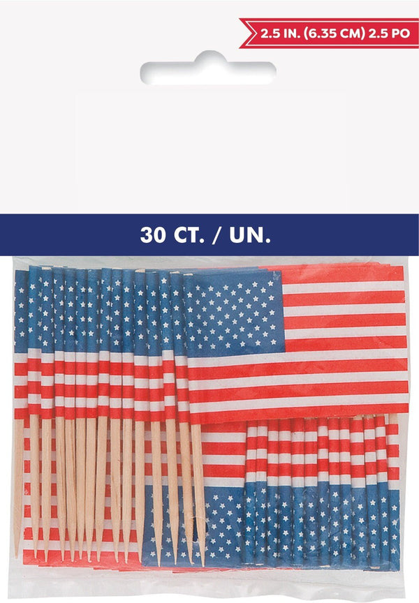 USA Flag Picks 30ct for 4th of July Party Decorations - Stesha Party