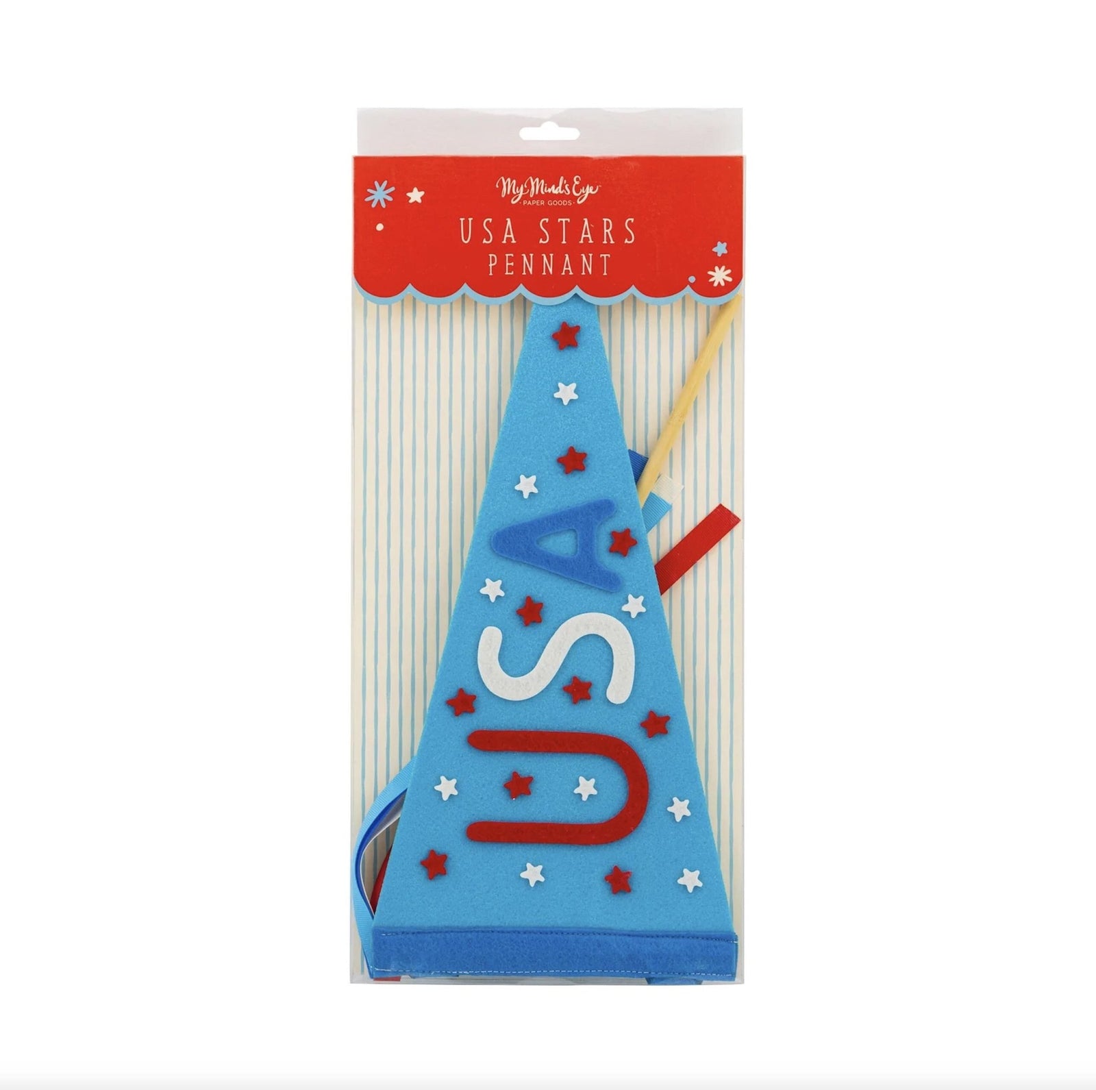 USA Patriotic Felt Pennant Flag 15.5" - Stesha Party