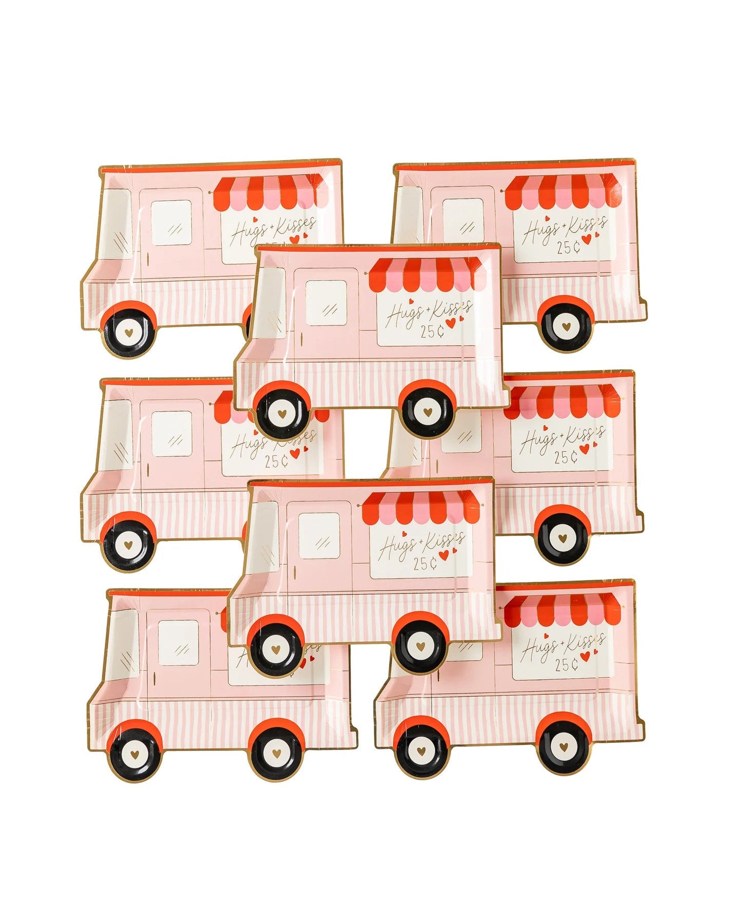 Valentines Truck Shaped Plates - Stesha Party