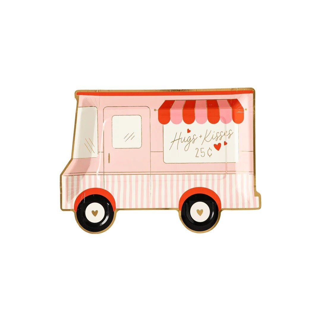 Valentines Truck Shaped Plates - Stesha Party