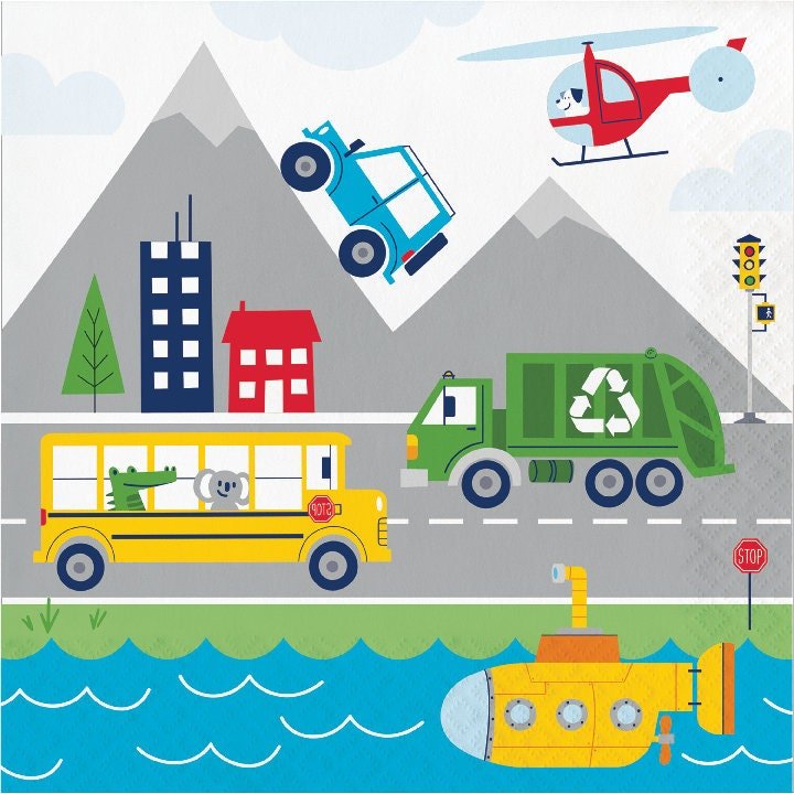 Vehicles Party Napkins - Stesha Party