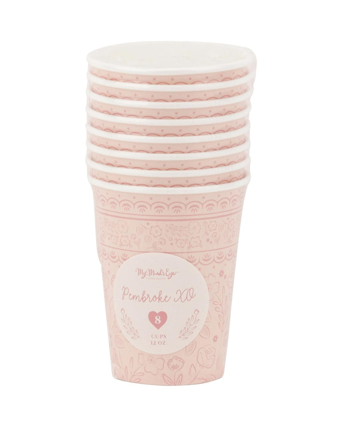 Vintage Pink Floral Tea Party Cups 8ct - Stesha Party