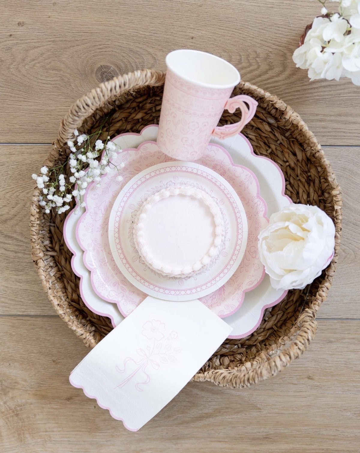 Vintage Pink Floral Tea Party Cups 8ct - Stesha Party