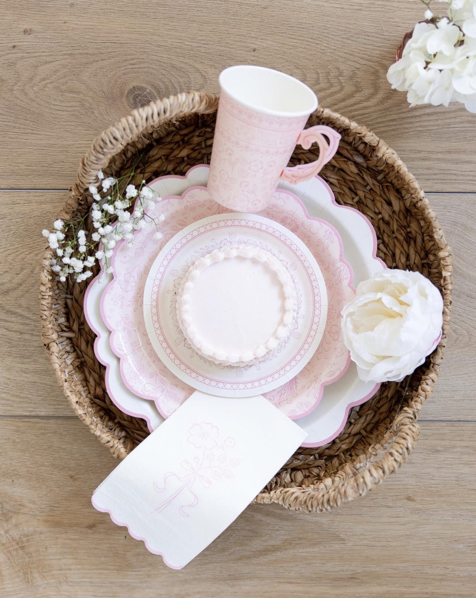 Vintage Pink Floral Tea Party Cups 8ct - Stesha Party