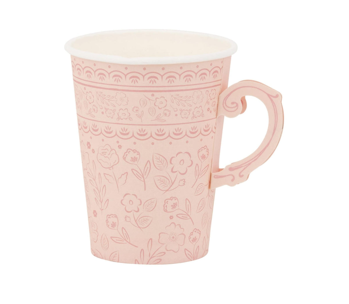 Vintage Pink Floral Tea Party Cups 8ct - Stesha Party