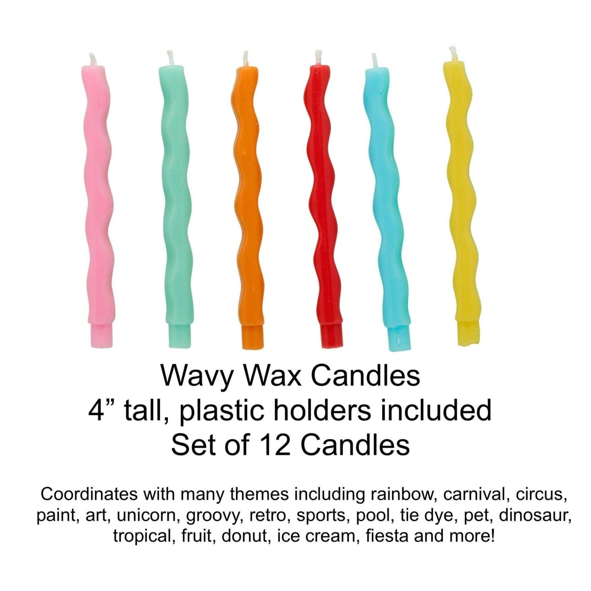 Wavy Birthday Candles - 12 Pack - Stesha Party