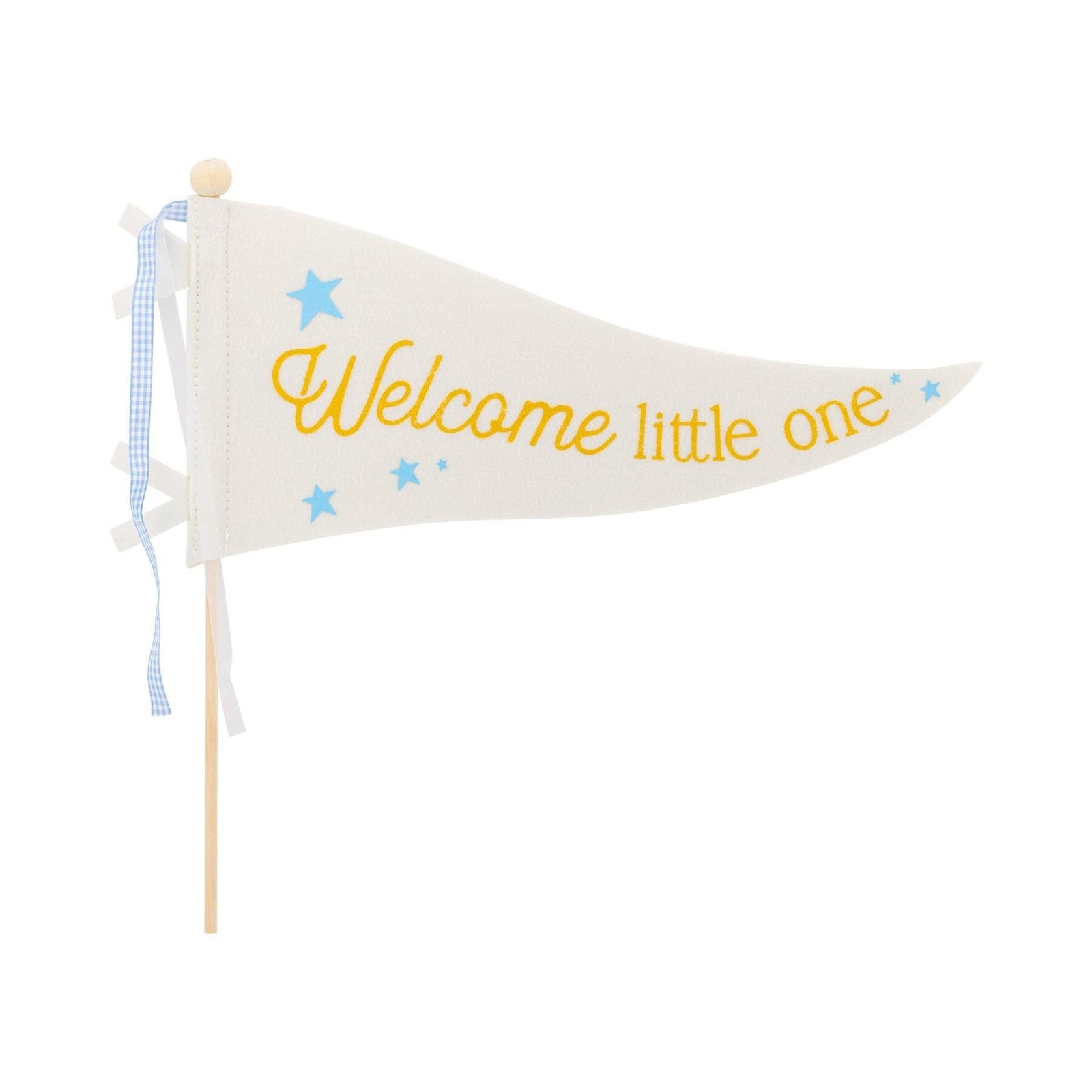 Welcome Little One Blue Felt Flag - Stesha Party