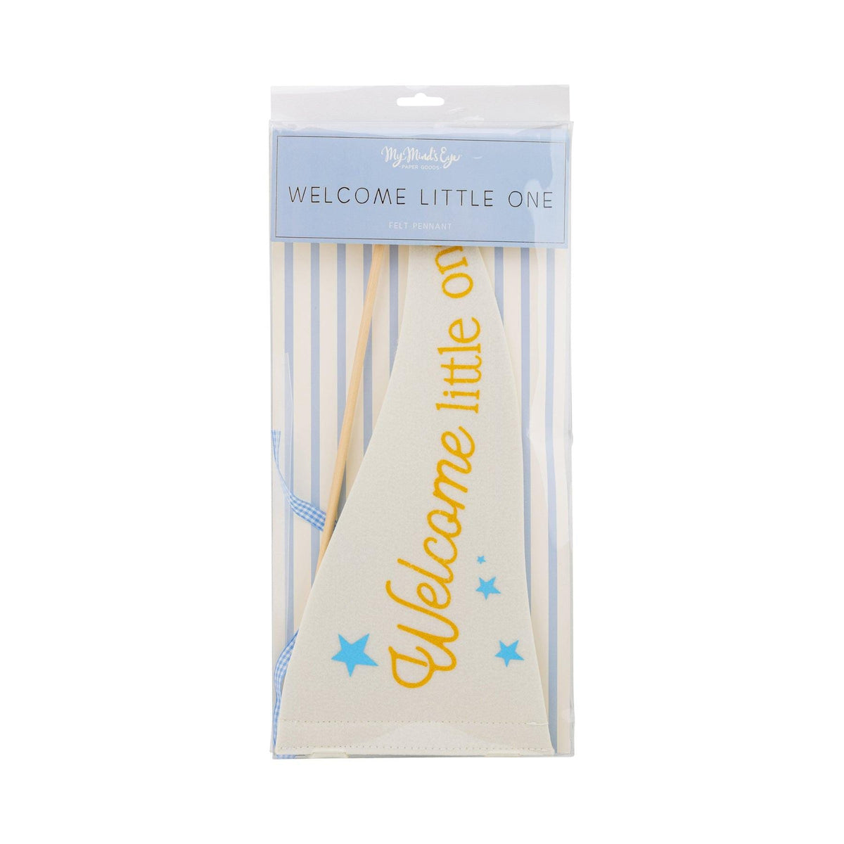Welcome Little One Blue Felt Flag - Stesha Party