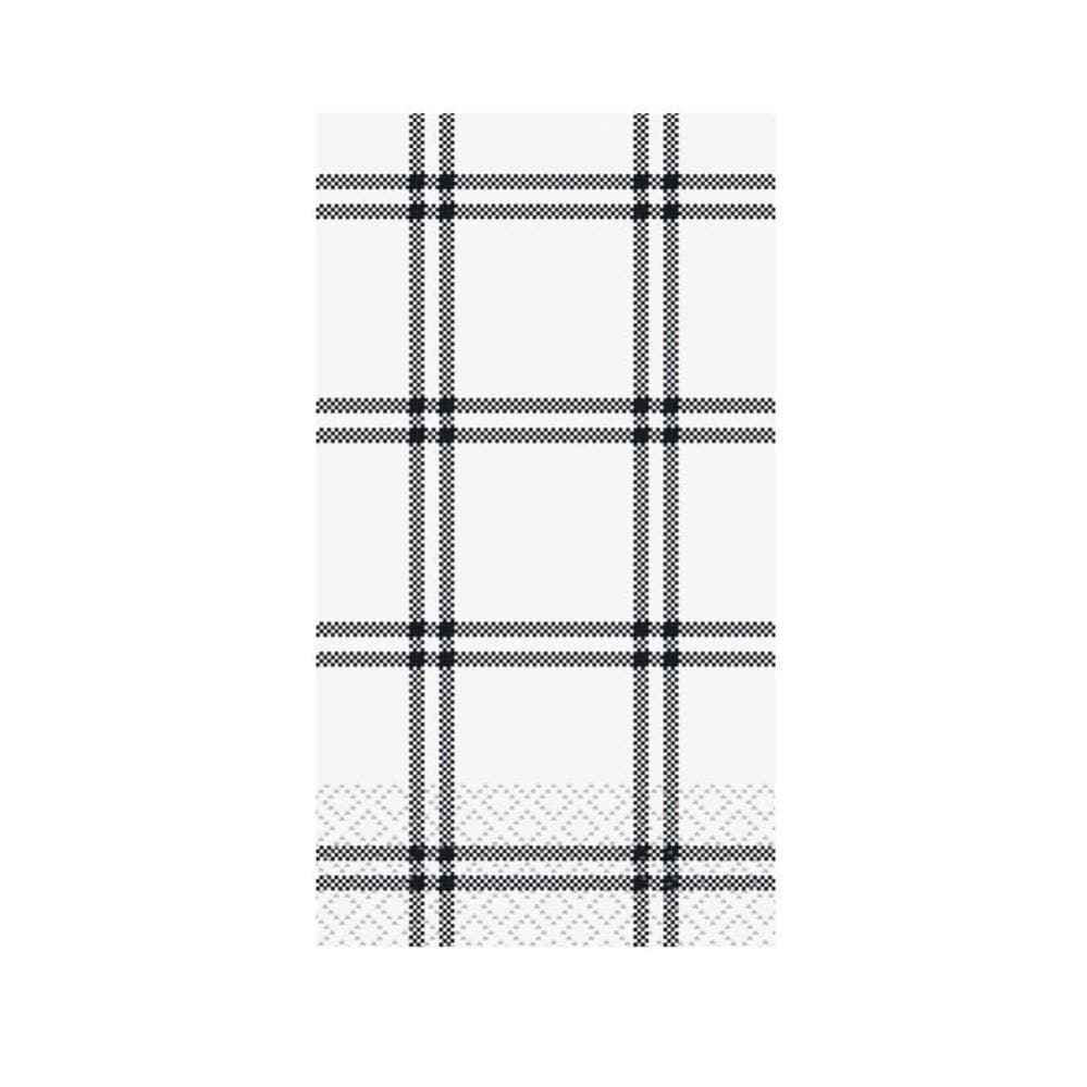 White and Black Plaid Paper Dinner Napkins Set of 16 - Stesha Party
