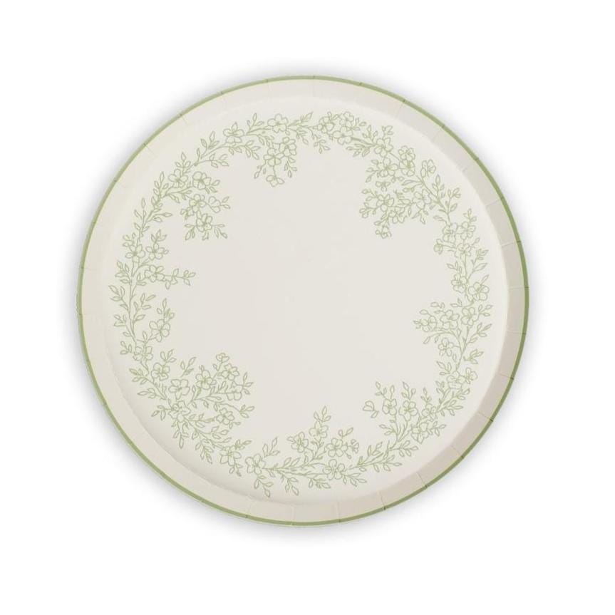 White Floral Dessert Plates 8ct - Stesha Party