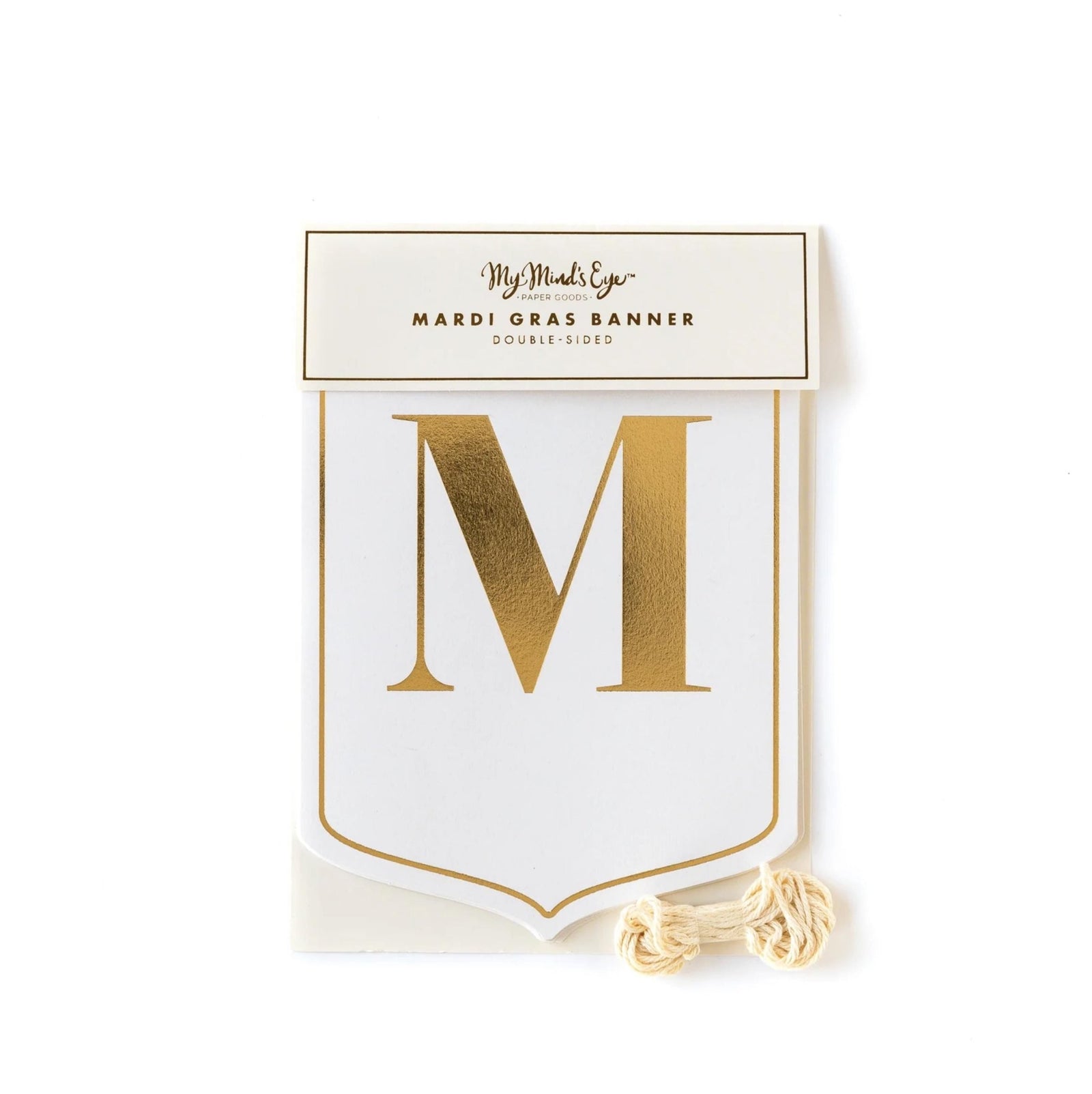 White & Gold Mardi Gras Party Banner - Stesha Party