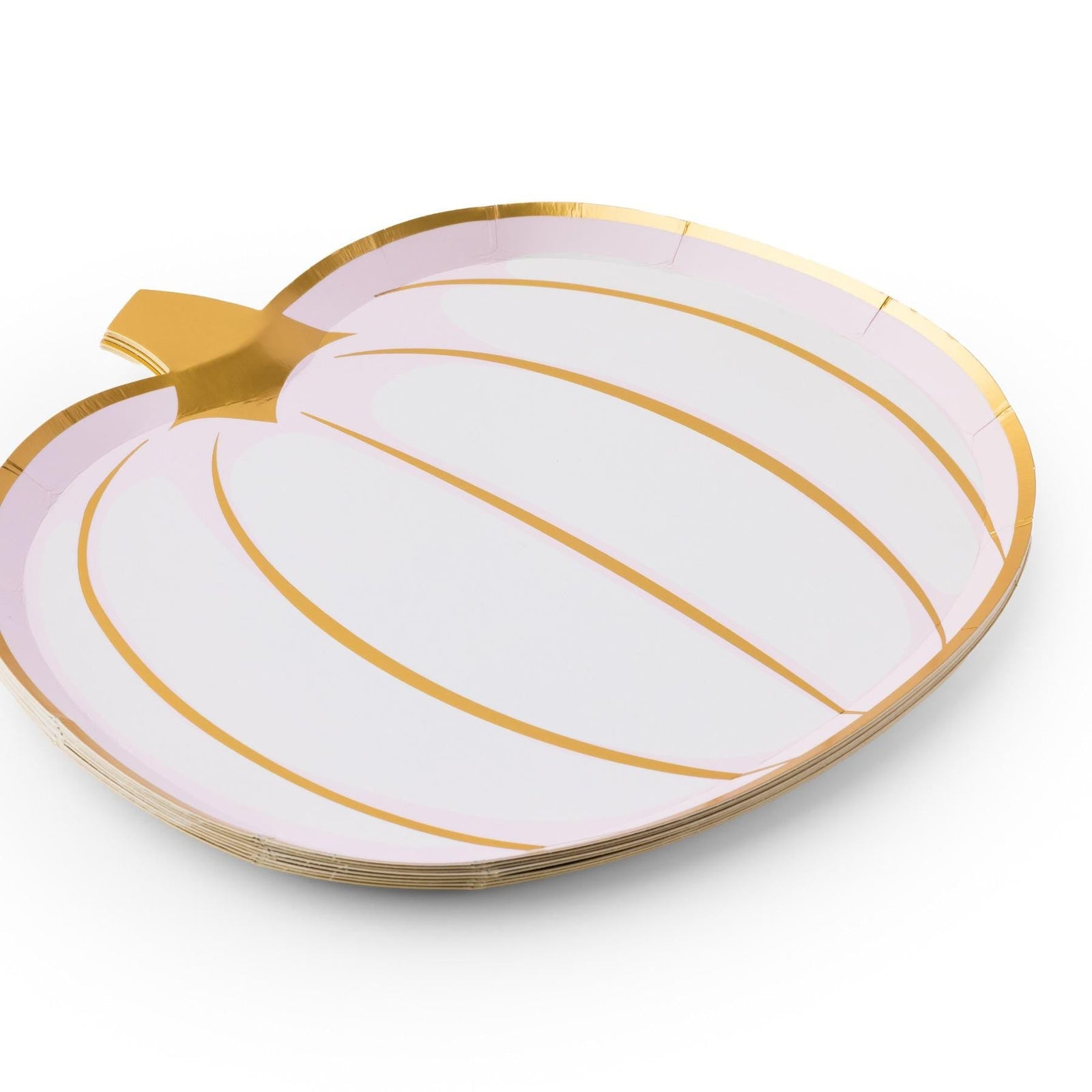 White Gold & Pink Pumpkin Plates 8ct - Stesha Party