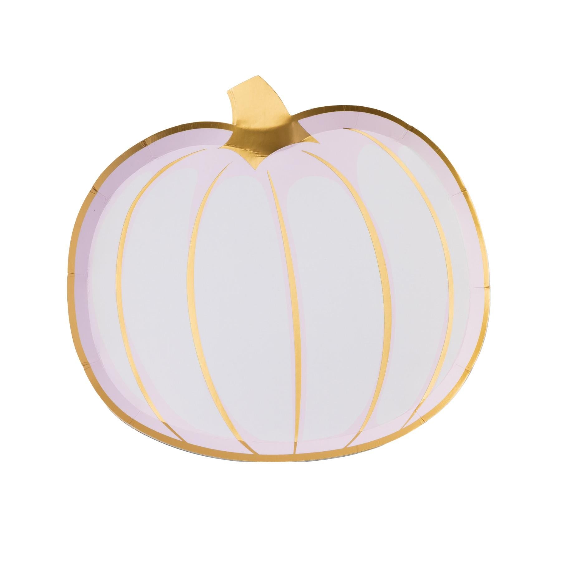 White Gold & Pink Pumpkin Plates 8ct - Stesha Party