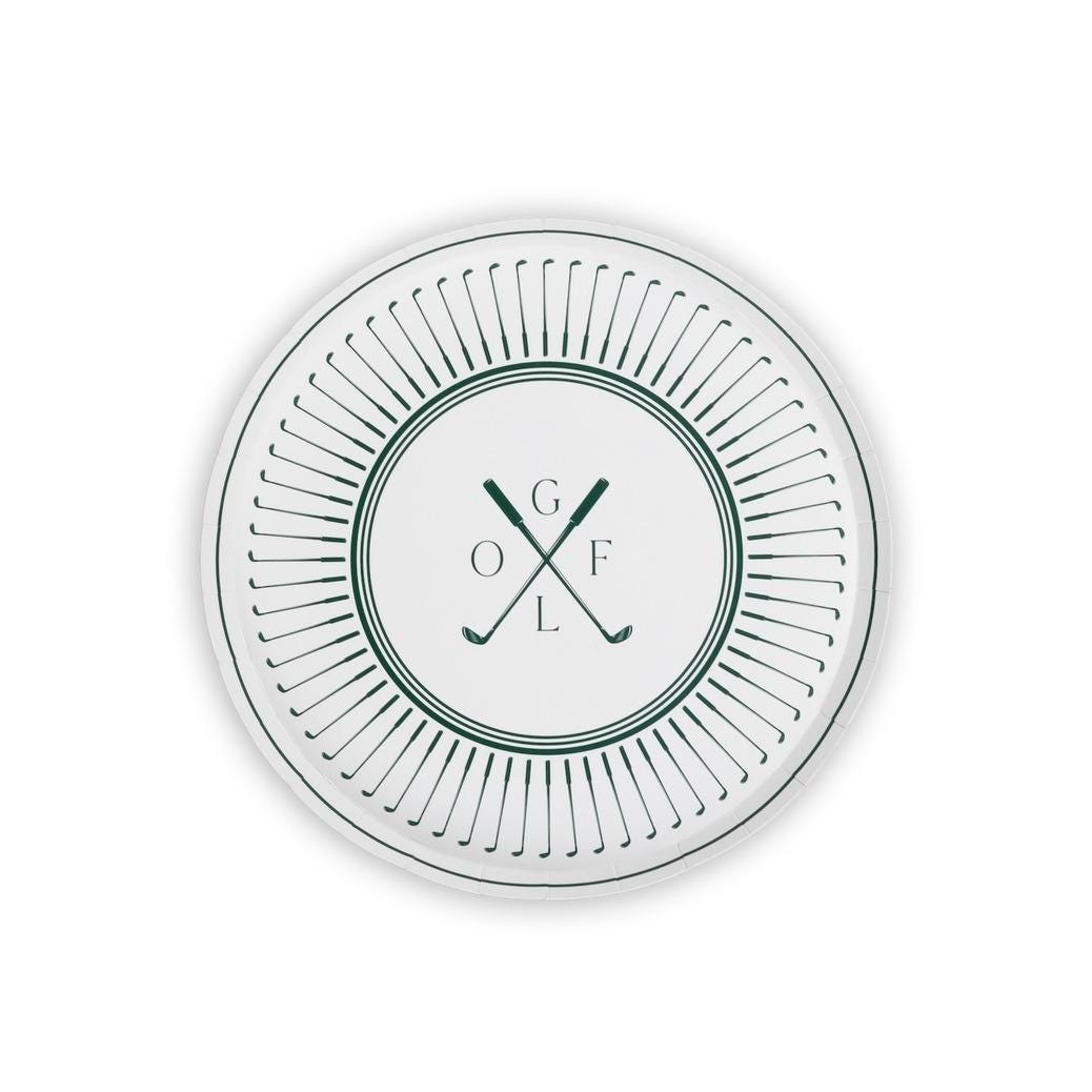 White Golf Club Plates 8ct - Stesha Party