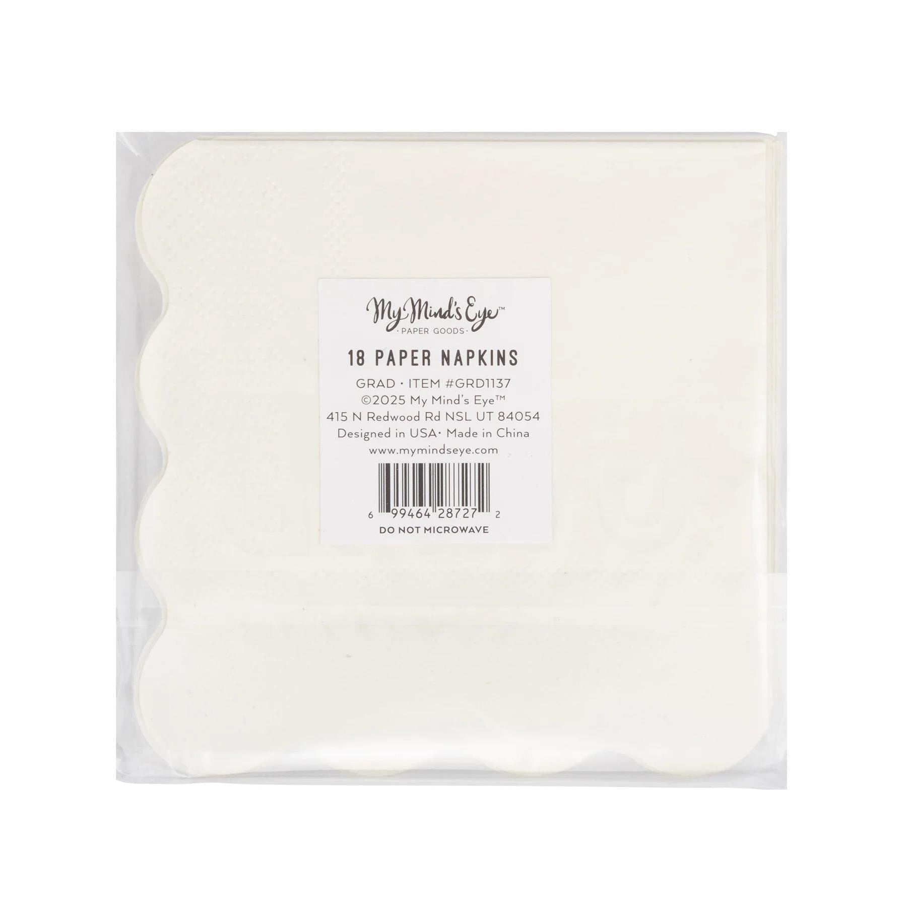White GRAD Beverage Napkins 18ct - Stesha Party