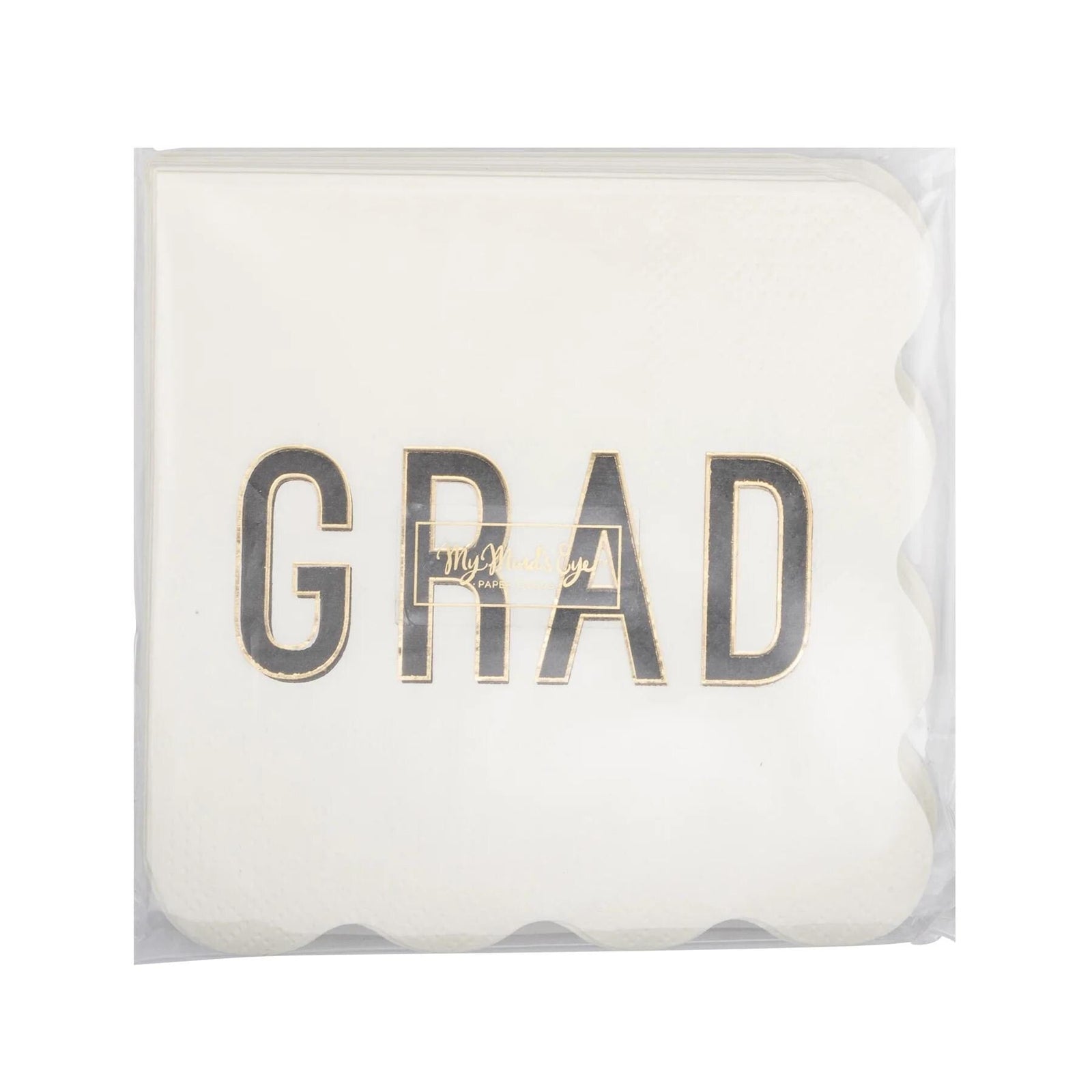White GRAD Beverage Napkins 18ct - Stesha Party