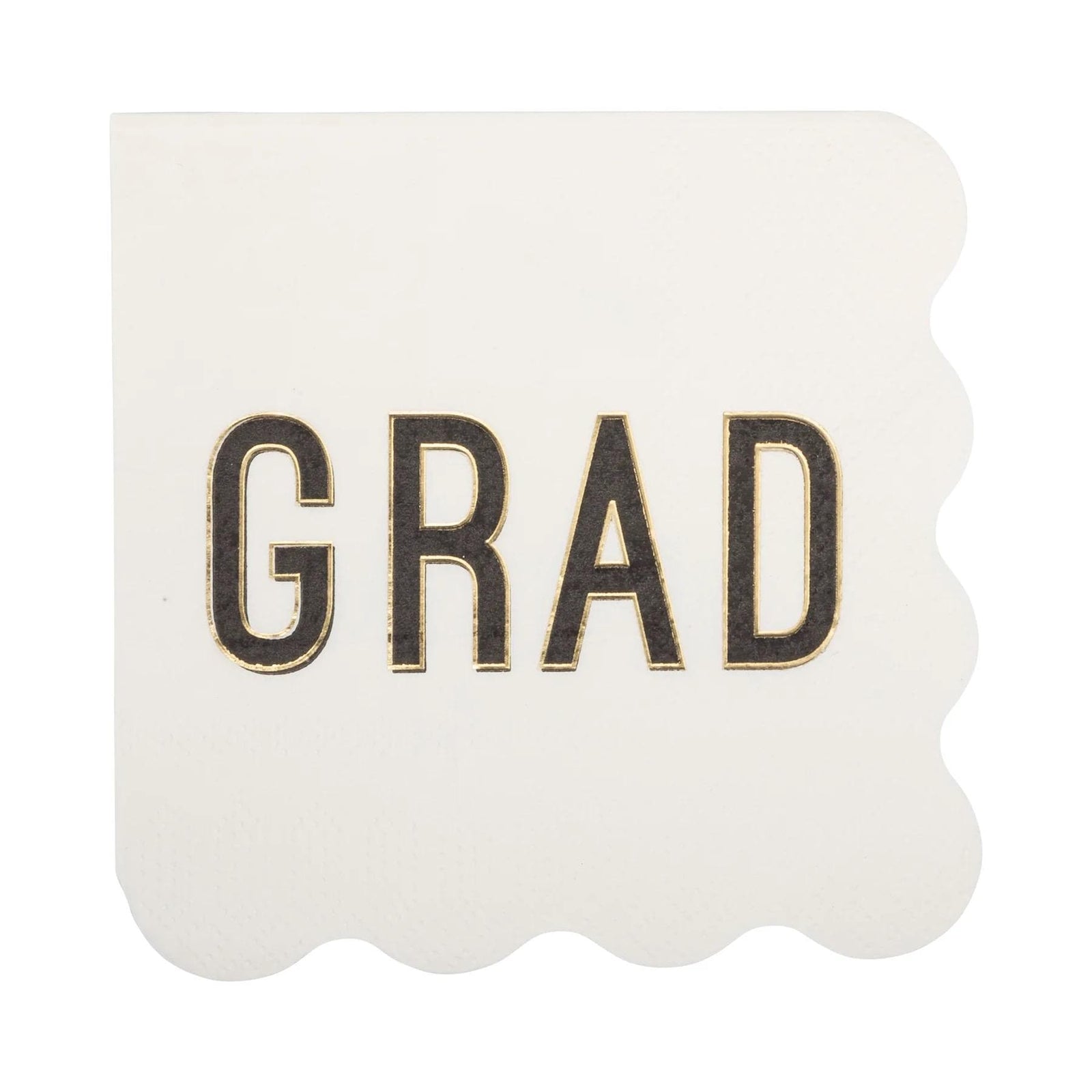 White GRAD Beverage Napkins 18ct - Stesha Party