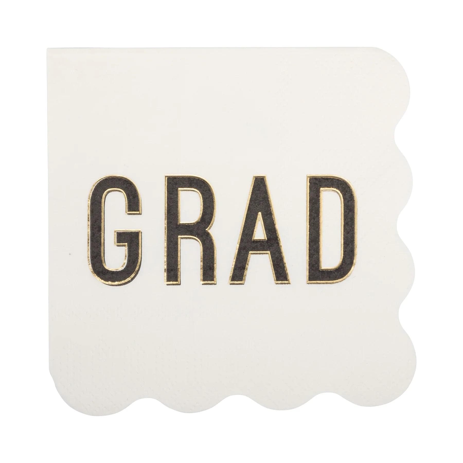 White GRAD Beverage Napkins 18ct - Stesha Party
