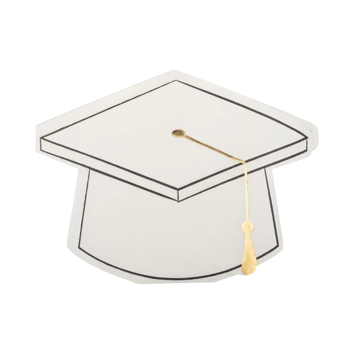 White Graduation Cap Shaped Napkins 18ct - Stesha Party