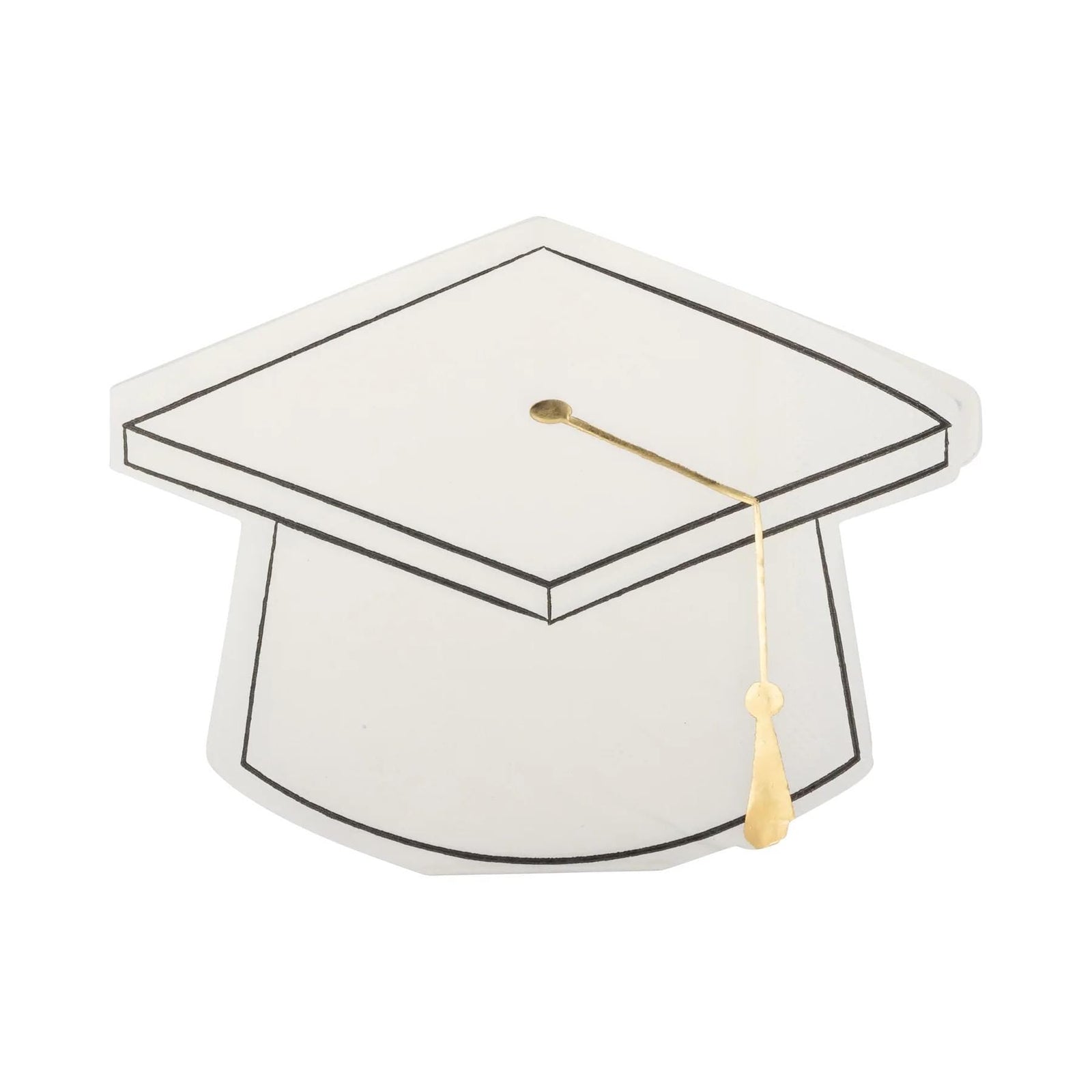 White Graduation Cap Shaped Napkins 18ct - Stesha Party