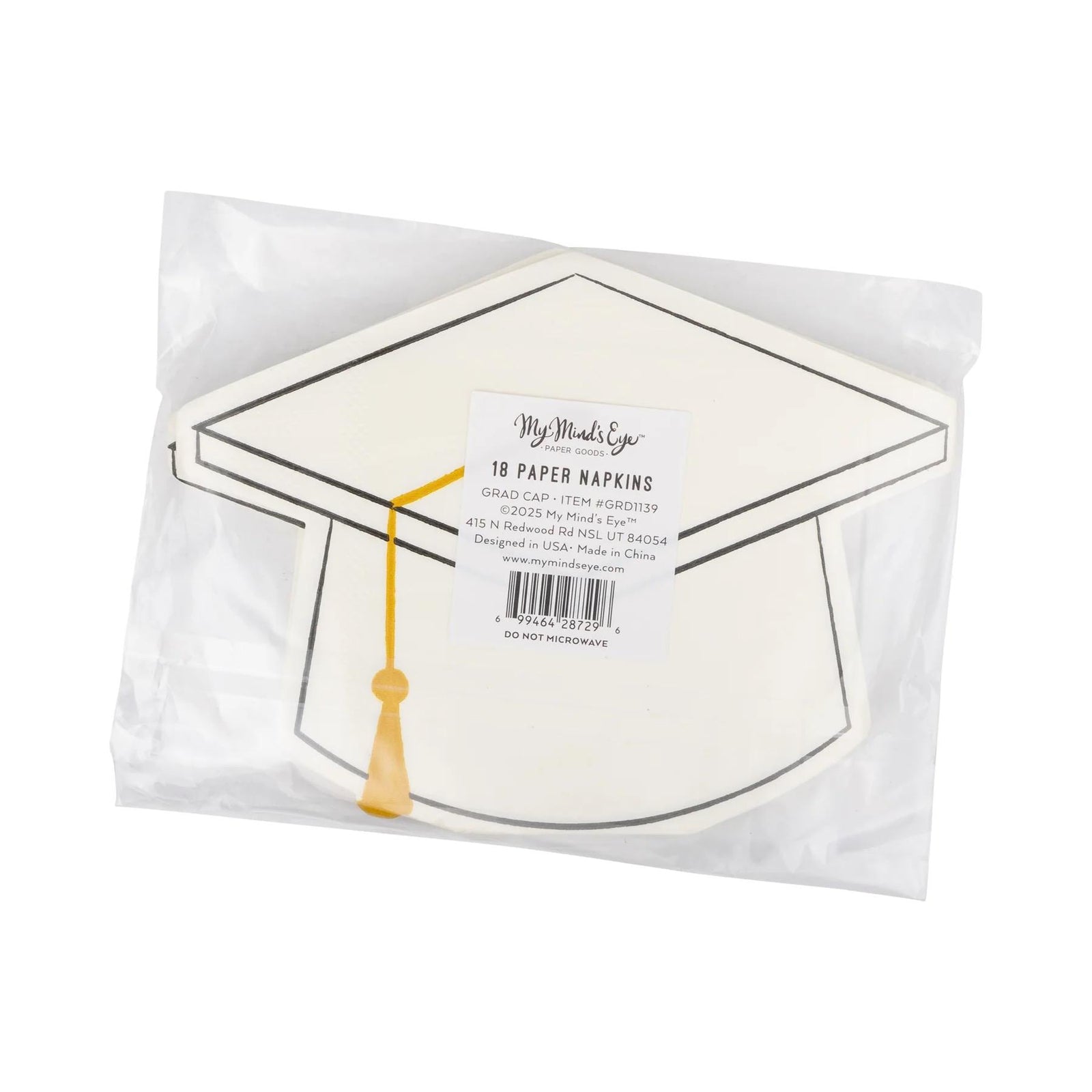 White Graduation Cap Shaped Napkins 18ct - Stesha Party