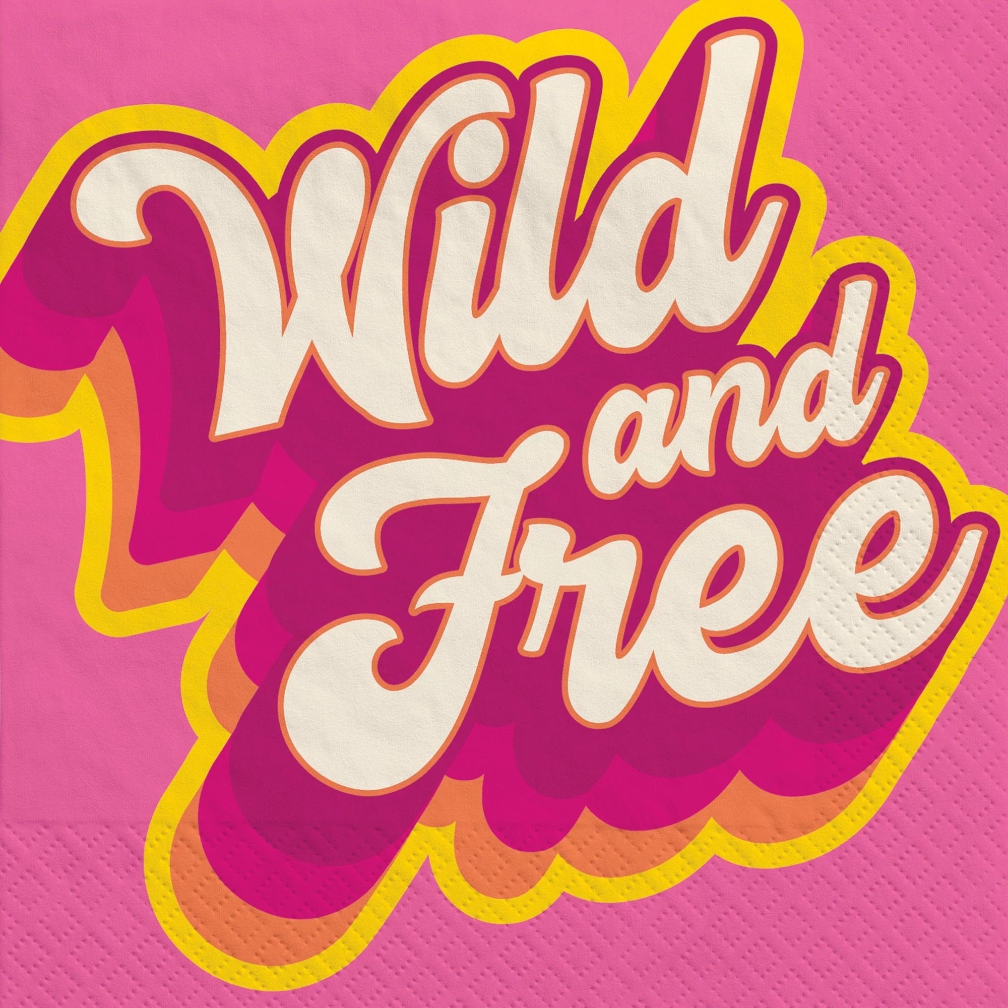 Wild & Free Groovy Beverage Napkins 40ct - Stesha Party