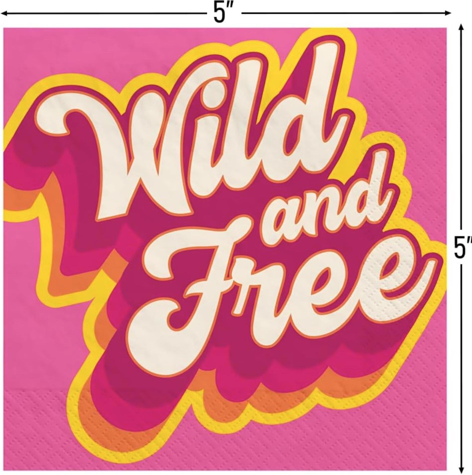 Wild & Free Groovy Beverage Napkins 40ct - Stesha Party