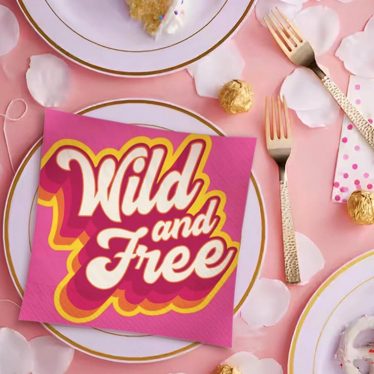 Wild & Free Groovy Beverage Napkins 40ct - Stesha Party