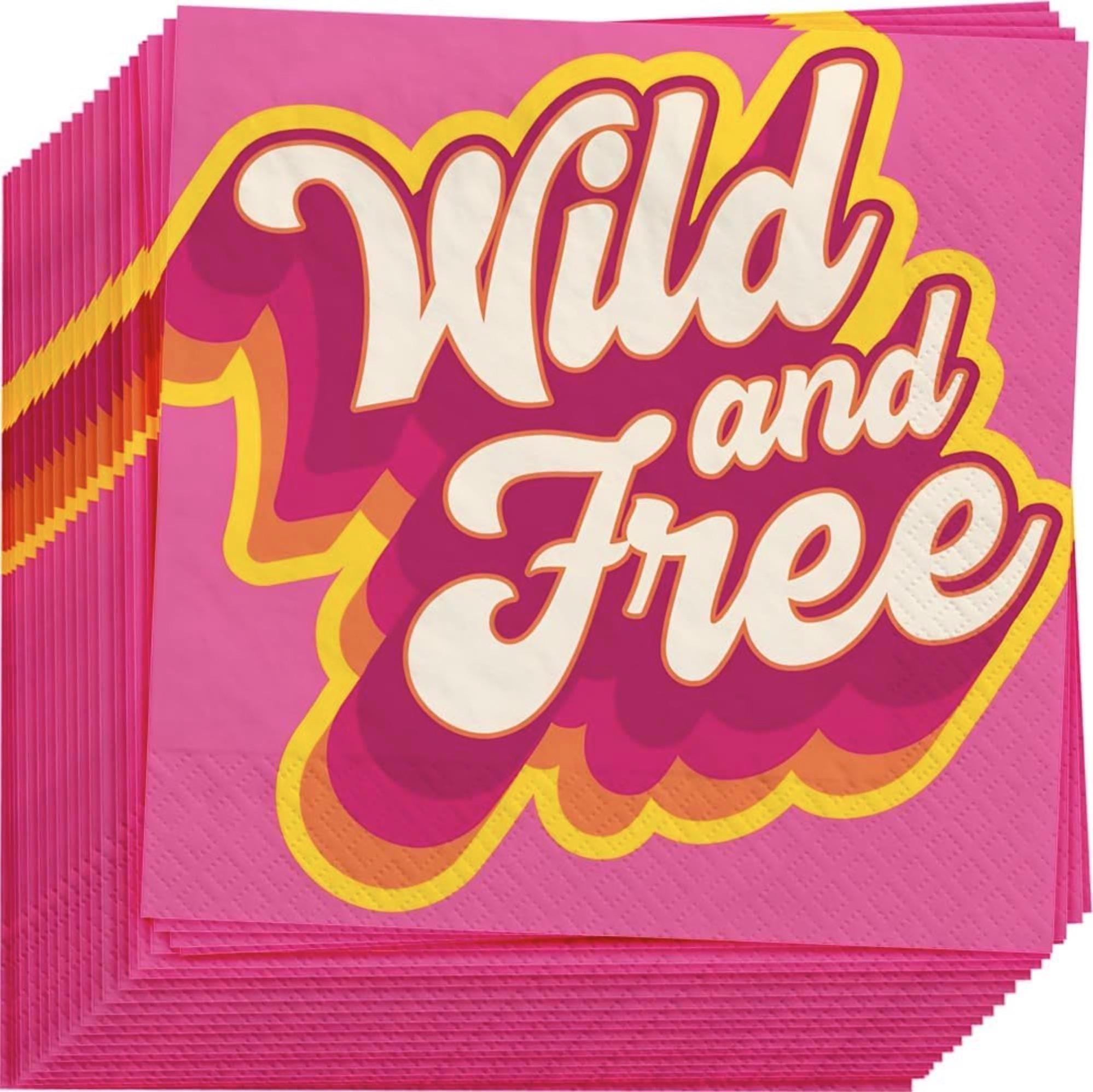 Wild & Free Groovy Beverage Napkins 40ct - Stesha Party