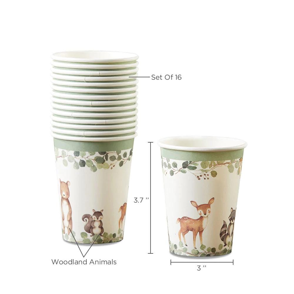Woodland Baby Shower Cups 16ct - Stesha Party