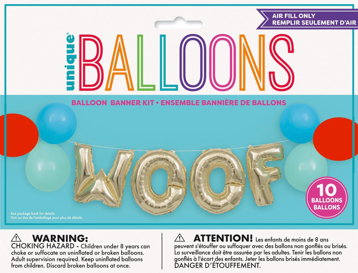 WOOF Dog Balloon Banner 10ft - Stesha Party