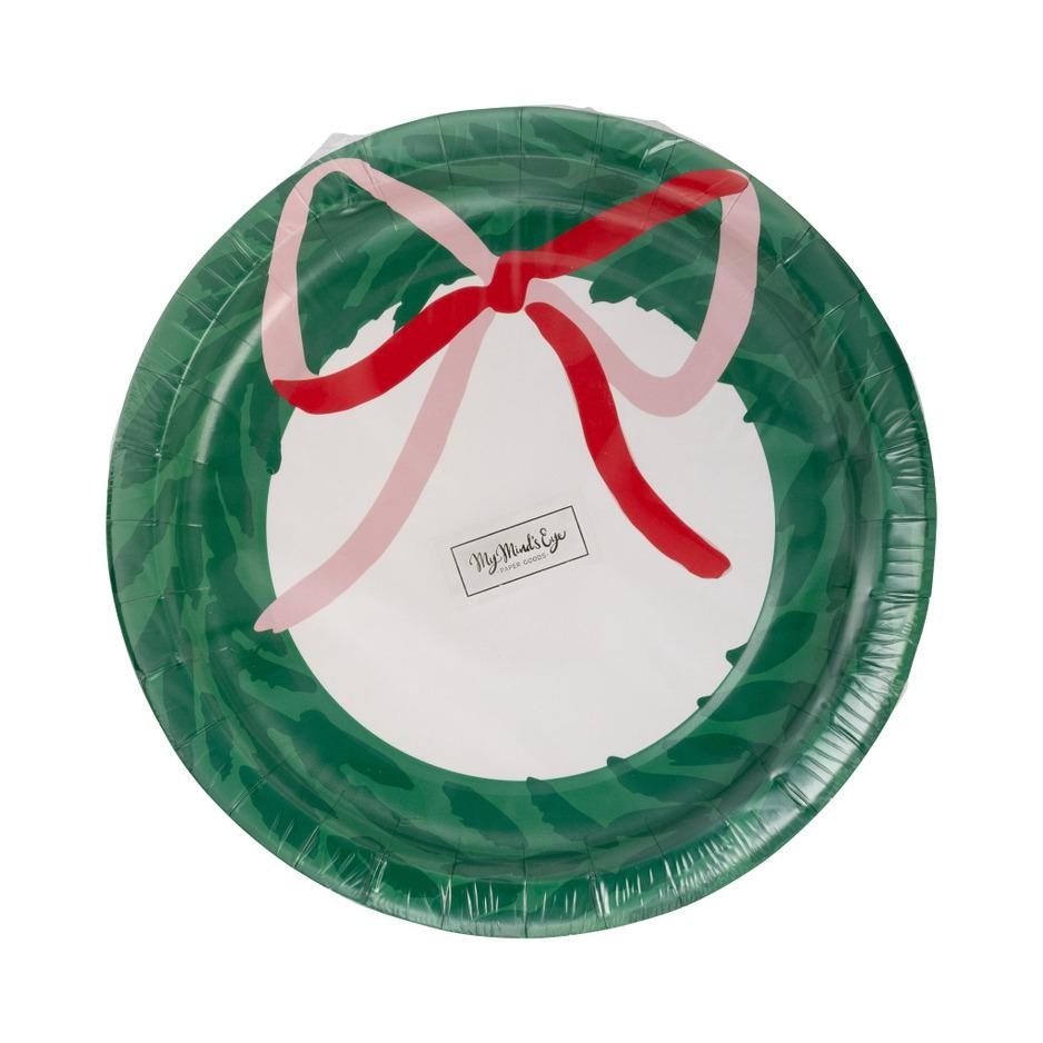 Wreath Shaped Christmas Paper Plates - Stesha Party