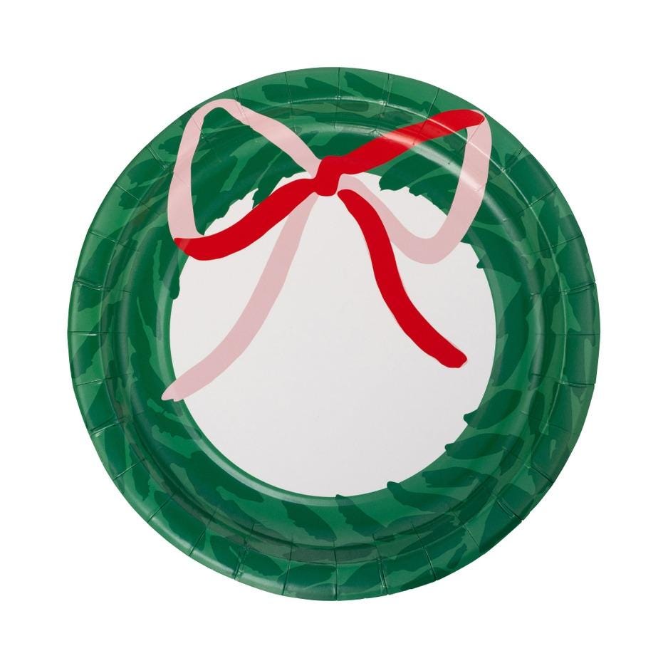 Wreath Shaped Christmas Paper Plates - Stesha Party