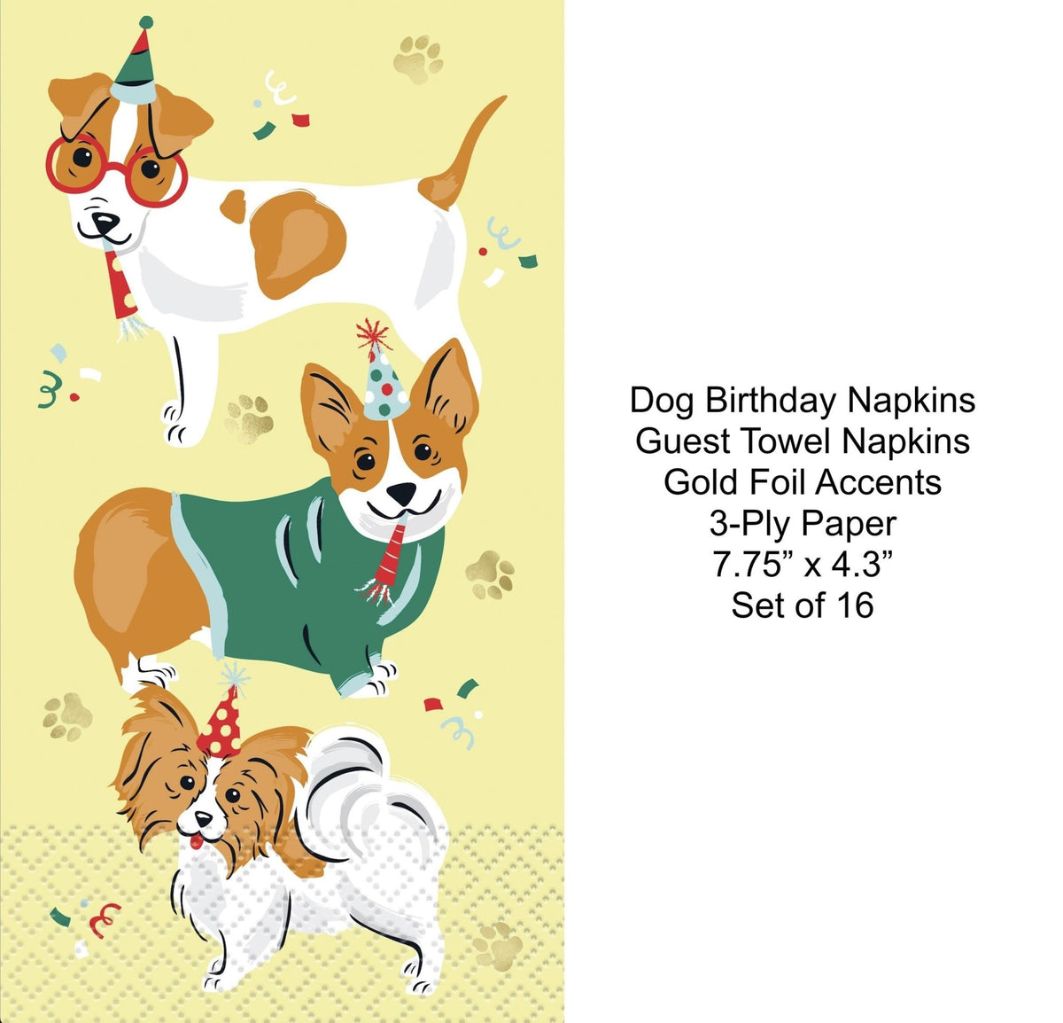 Yellow Dog Birthday Napkins 16ct - Stesha Party