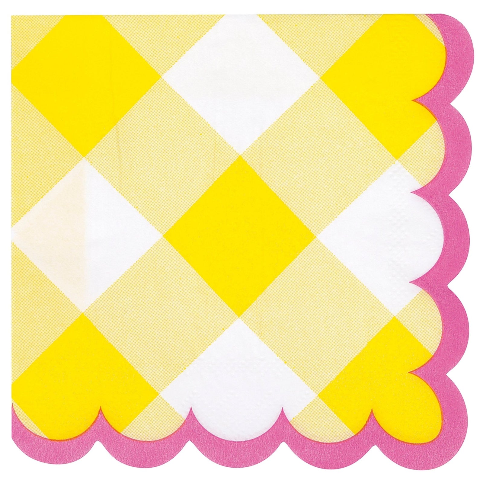 Yellow Gingham Party Napkins - Stesha Party