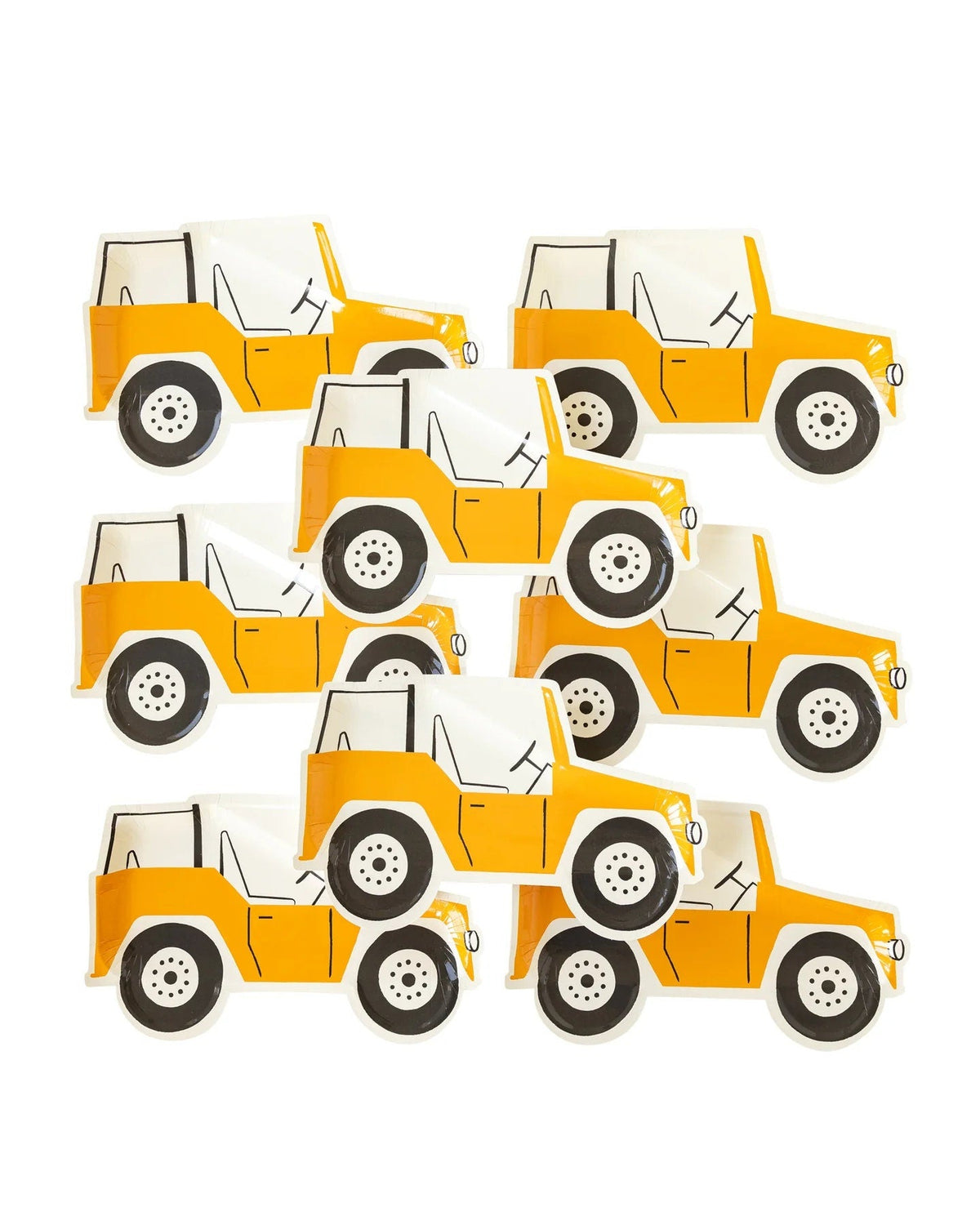 Yellow Safari Jeep Plates 8ct - Stesha Party