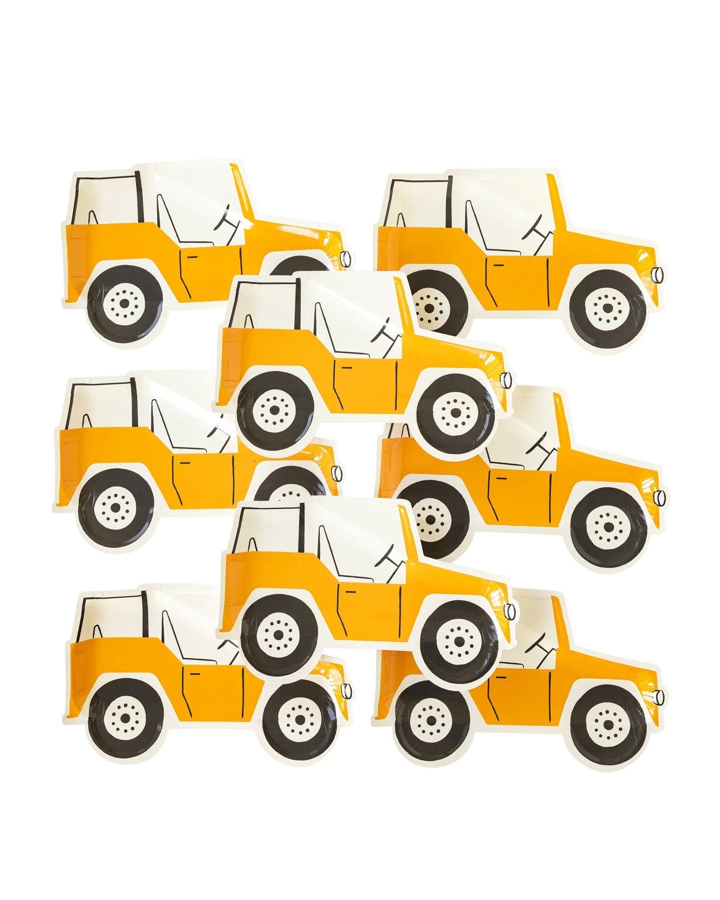 Yellow Safari Jeep Plates 8ct - Stesha Party