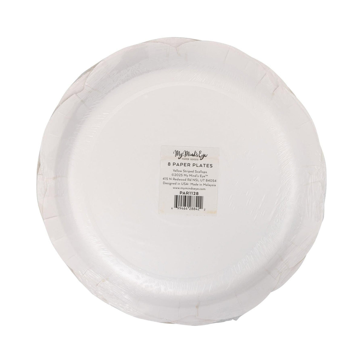 Yellow Striped Plates 8ct - Stesha Party