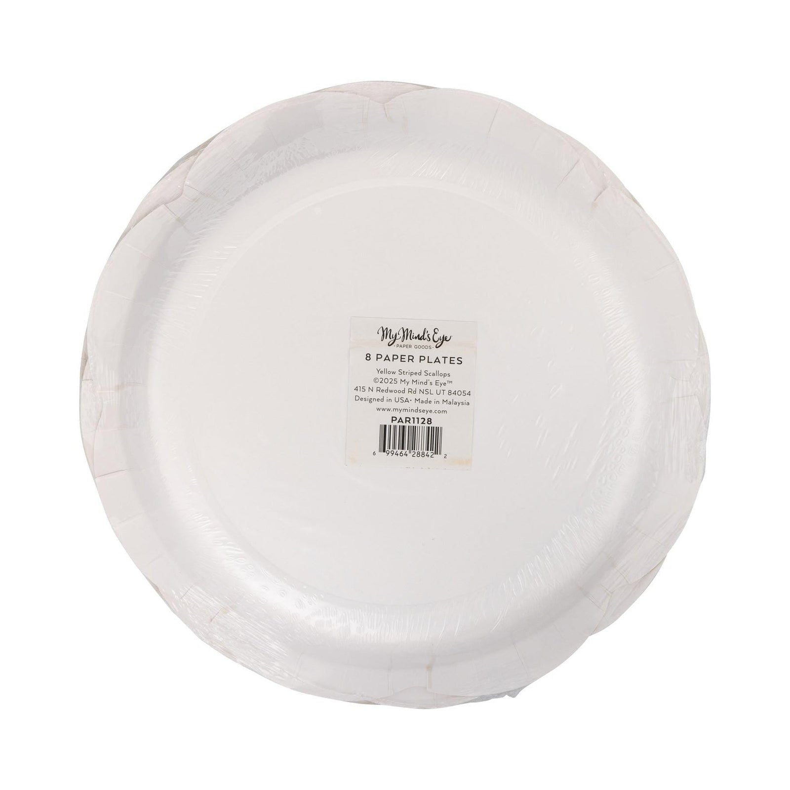 Yellow Striped Plates 8ct - Stesha Party