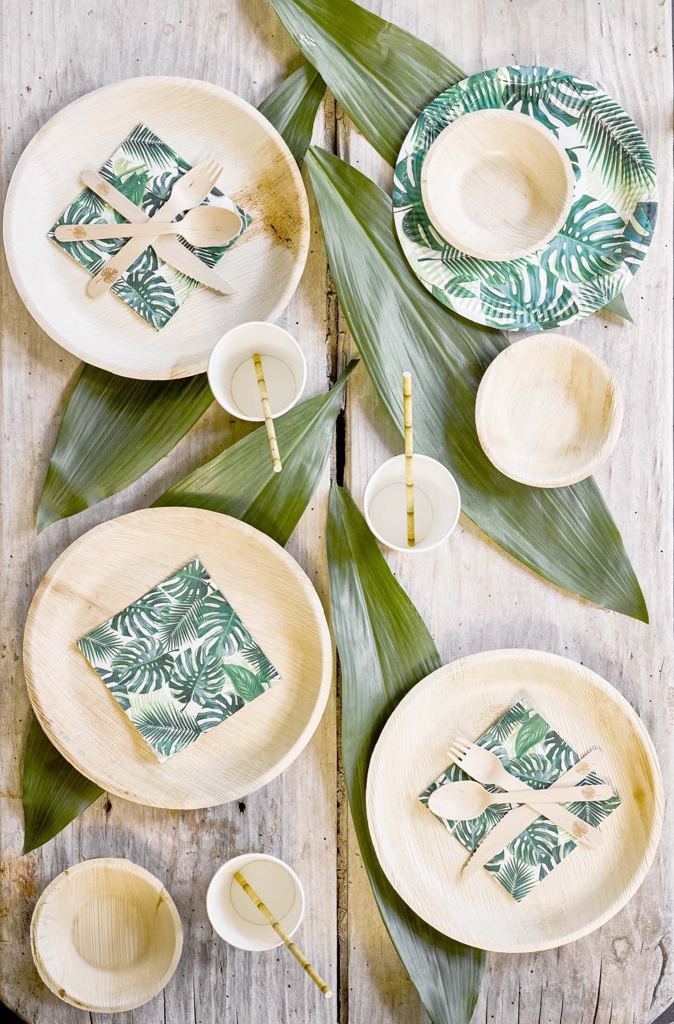 10" Tropical Palm Leaf Plates - Stesha Party