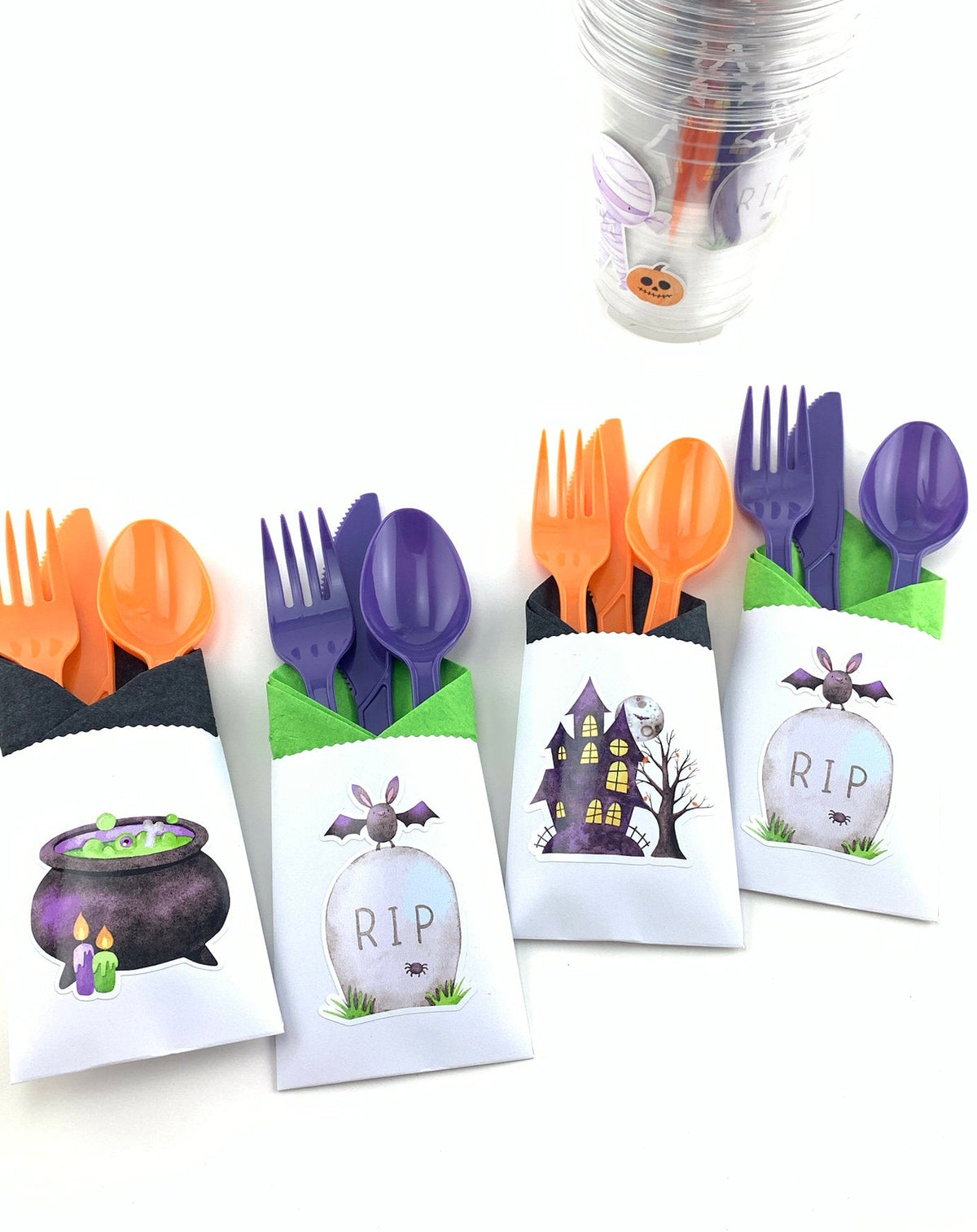 12-Set Spooky Halloween Party Cutlery - Stesha Party