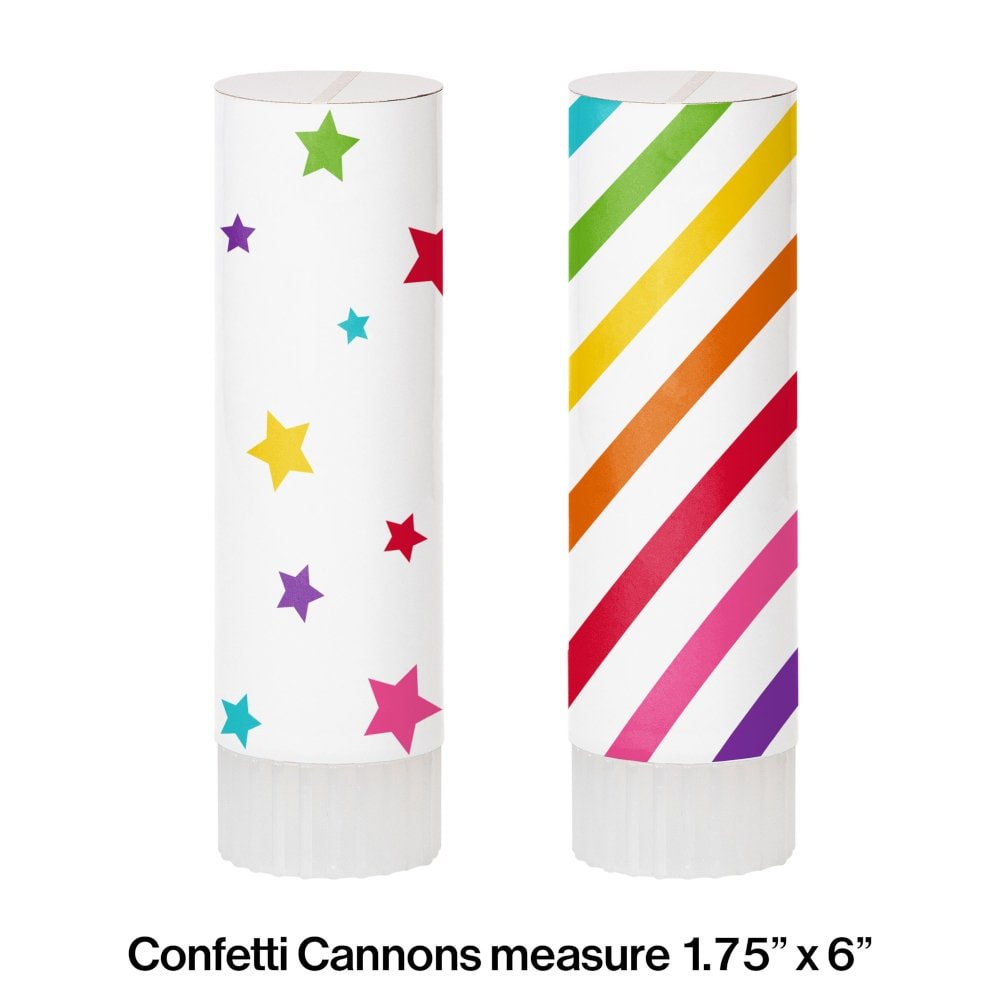 2 Rainbow Confetti Cannons - Stesha Party